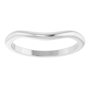 14K White Gold Oval 10 X 8 Mm Polished Matching Band Size 7
