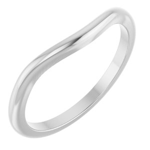 14K White Gold Oval 10 X 8 Mm Polished Matching Band Size 7