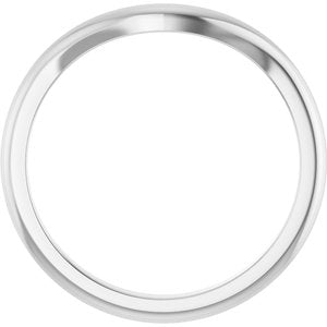 14K White Gold Oval 10 X 8 Mm Polished Matching Band Size 7