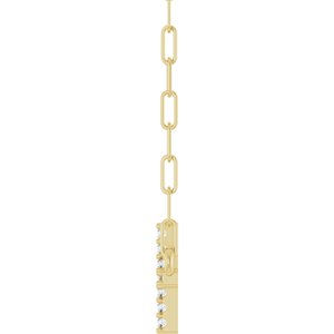 14K Yellow Gold Round 16 X 8.2 Mm 1Mm G-H I1 .06 Ctw Natural Diamond Sideways Cross Paperclip Necklace, Length: 18 In
