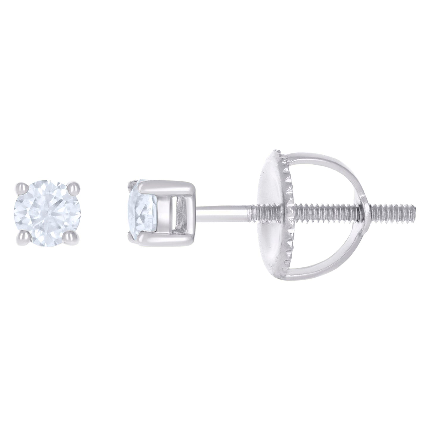 10K Yellow Or White Gold Unisex Moissanite Solitaire Stud Earrings