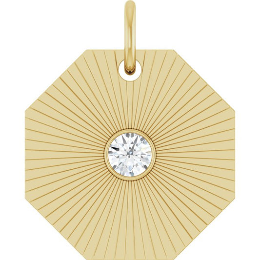 14K Yellow Or White Gold Round  2.5Mm I1, G-H Polished .06 Ct Natural Diamond Medallion Pendant