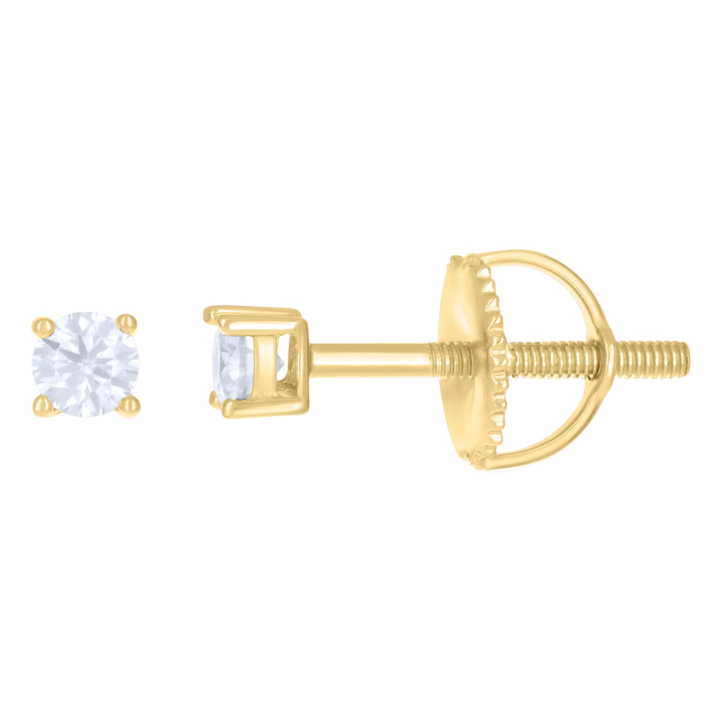 Sterling Silver Or Yellow-Tone Womens Moissanite Stud Earrings Screw Back