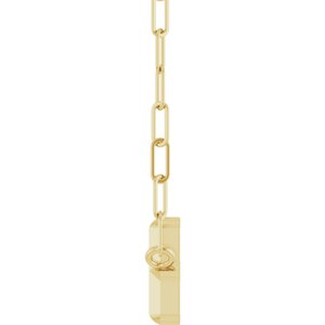14K Yellow Gold 11 X 7 Mm 18 In Polished Sideways Cross Necklace