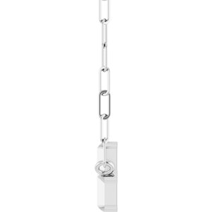 Sterling Silver 11 X 7 Mm 18 In Polished Sideways Cross Necklace