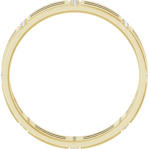 14K Yellow Gold Round 1.2 Mm G-H Si2-Si3 1/8 Ctw Natural Diamond Eternity Band Size 10