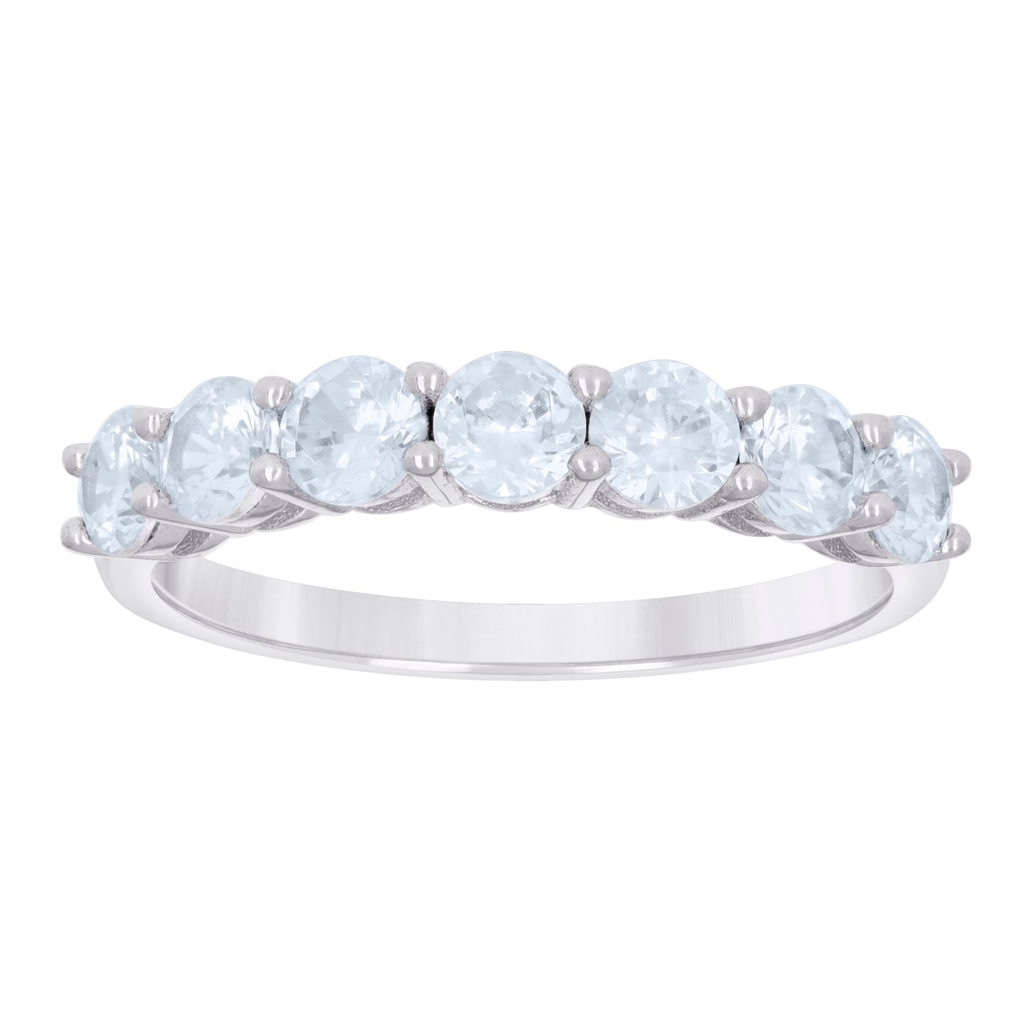 Sterling Silver Women's Cubic-Zirconia Single Row Cubic Zirconia Bridal Anniversary Engagement Wedding Band Ring