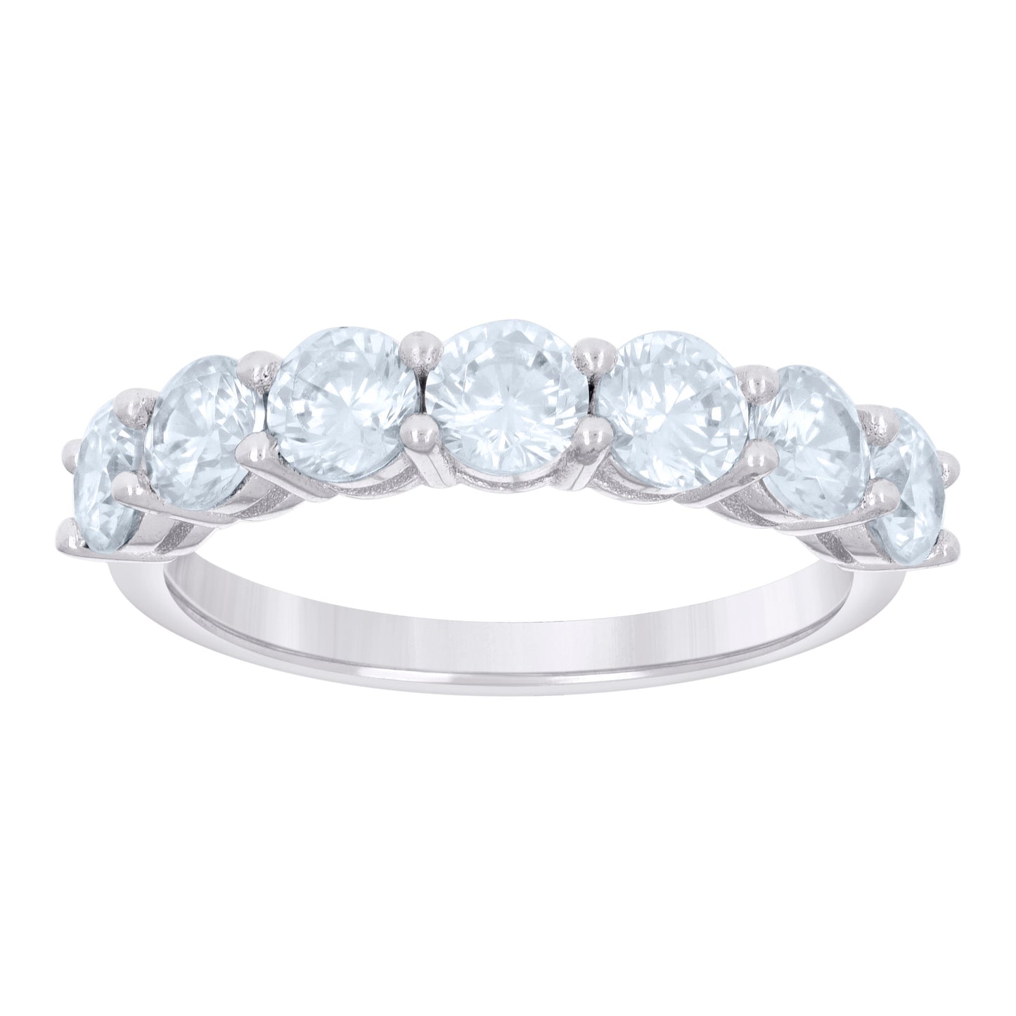 Sterling Silver Women's Cubic-Zirconia Single Row Cubic Zirconia Bridal Anniversary Engagement Wedding Band Ring
