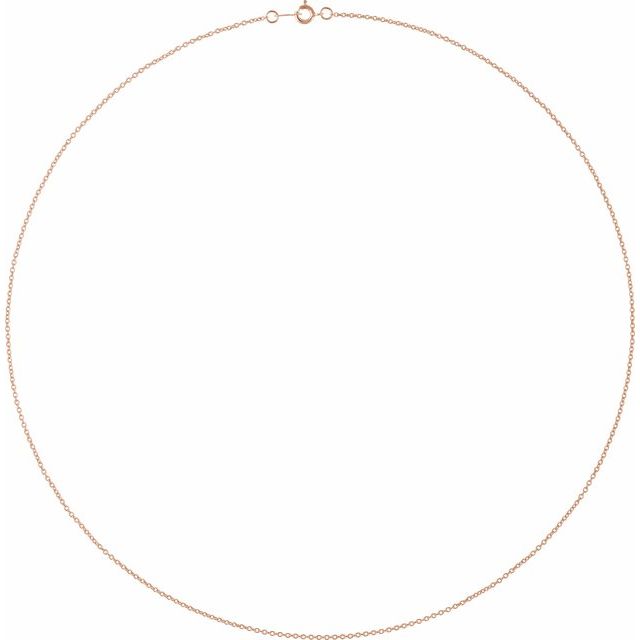 18K White Or Rose Gold 1 Mm Spring Ring Polished Cable Chain