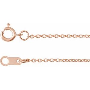 10K Yellow Or White Or Rose Gold 1 Mm Spring Ring Polished Cable Chain