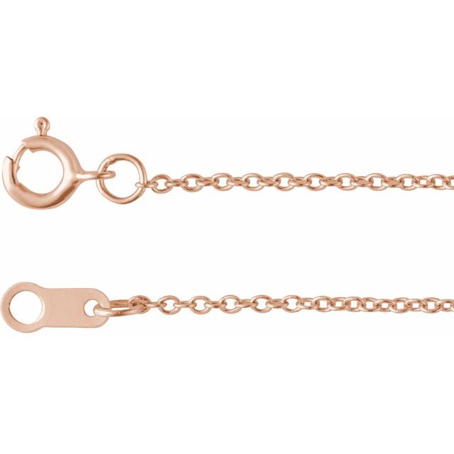 18K White Or Rose Gold 1 Mm Spring Ring Polished Cable Chain
