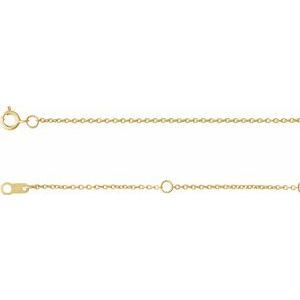 10K Yellow Or White Or Rose Gold 1 Mm 6.5-7.5 In Spring Ring Polished Cable Chain