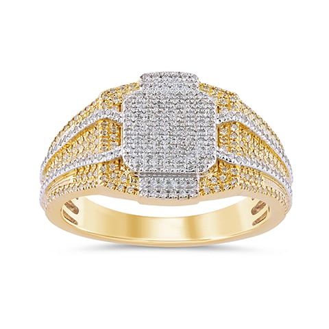 10K Two Tone Gold 0.60 Cttw Diamond  Mens Ring