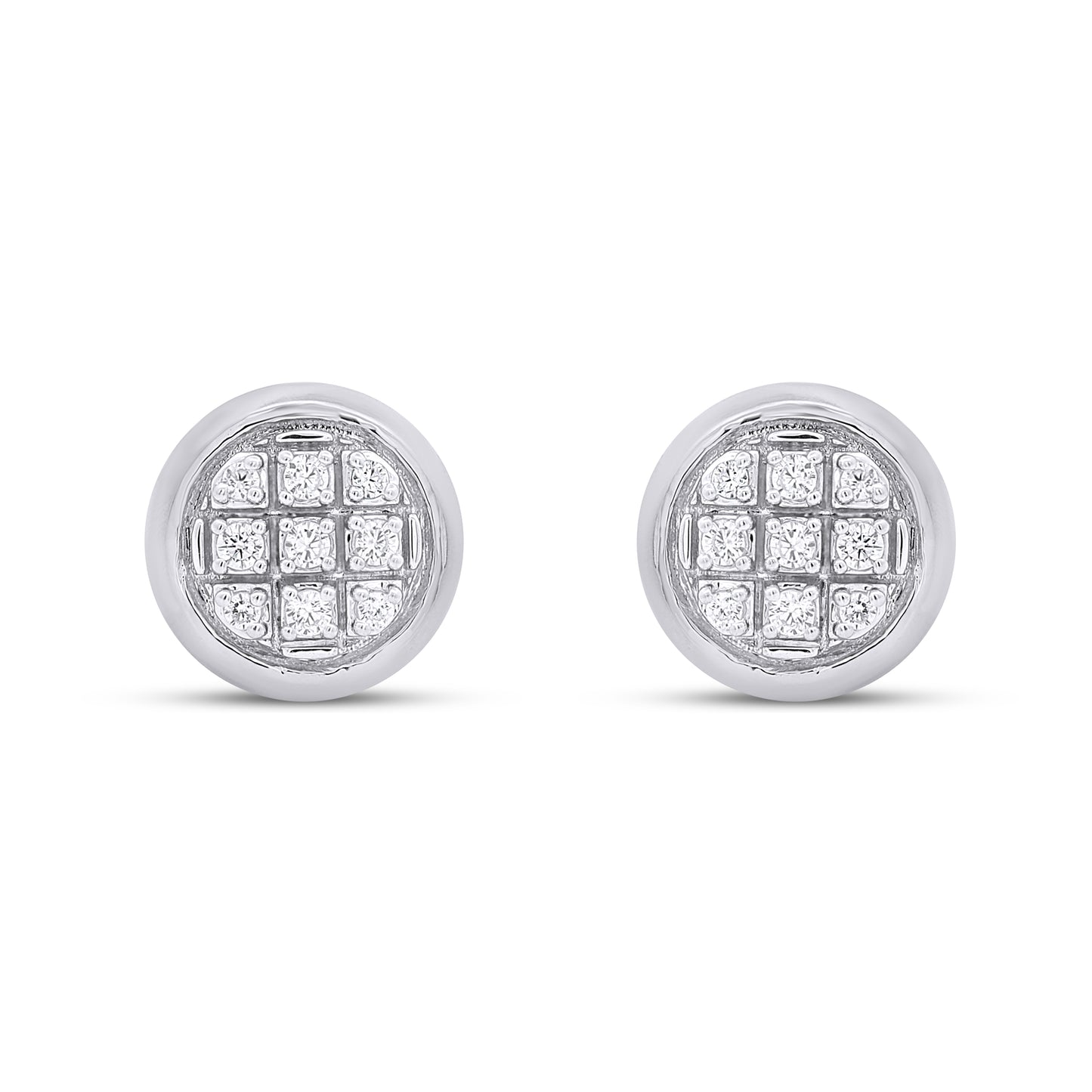 10K White Gold 0.05 Cttw Diamond "Round" Earring