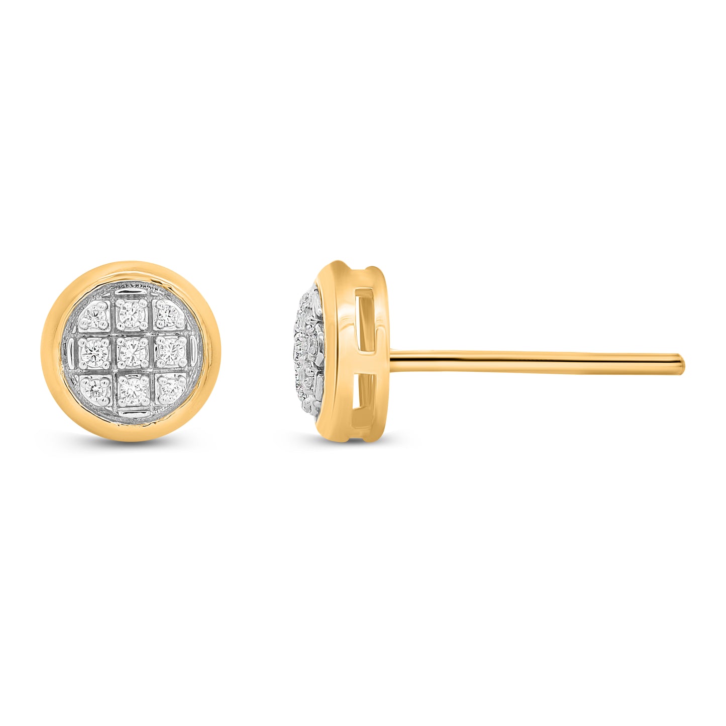 10K Yellow Gold 0.05 Cttw Diamond Earring