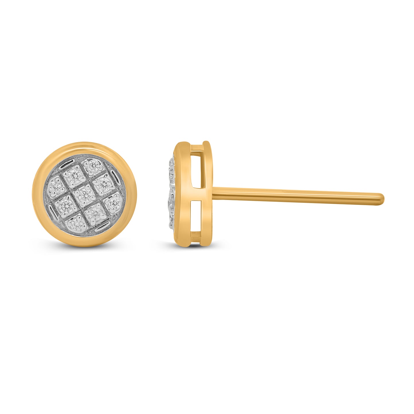 10K Yellow Gold 0.05 Cttw Diamond Earring