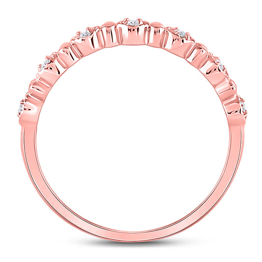 10K Yellow Or White Or Rose Gold Womens Round Diamond Stackable Band Ring , Womens Size: 5-10