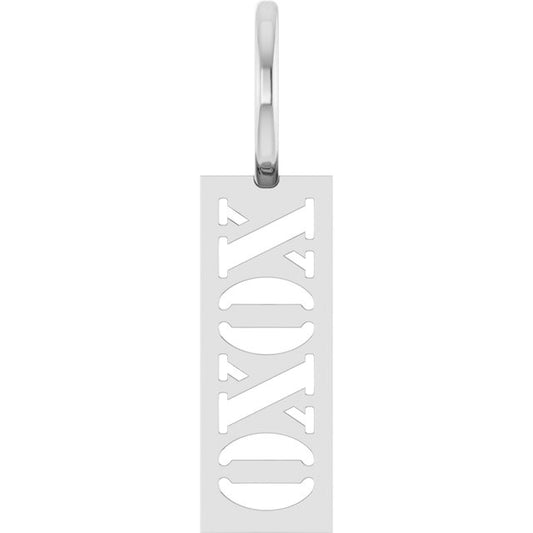 Sterling Silver 14.5 X 5.4 Mm Polished Xoxo Charm/Pendant