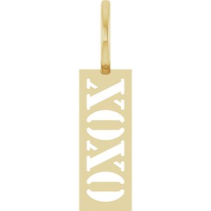 14K Yellow Gold 14.5 X 5.4 Mm Polished Xoxo Pendant