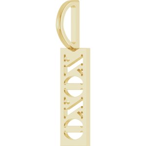14K Yellow Gold 14.5 X 5.4 Mm Polished Xoxo Pendant
