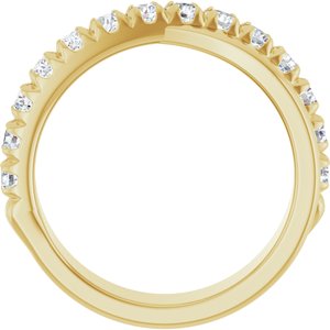 14K Yellow Gold Round 2.5 Mm Polished 7/8 Ctw Lab-Grown Diamond Anniversary Band Size 7