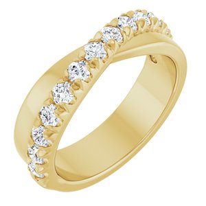 14K Yellow Gold Round 2.5 Mm Polished 7/8 Ctw Lab-Grown Diamond Anniversary Band Size 7