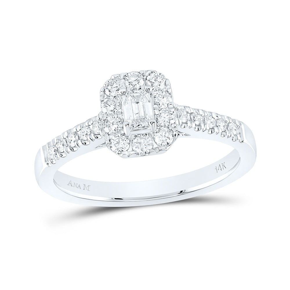 14K Yellow Or White Gold  Emerald Diamond Solitaire Bridal Wedding Engagement Ring 1/2 Cttw, Womens Size: 5-10