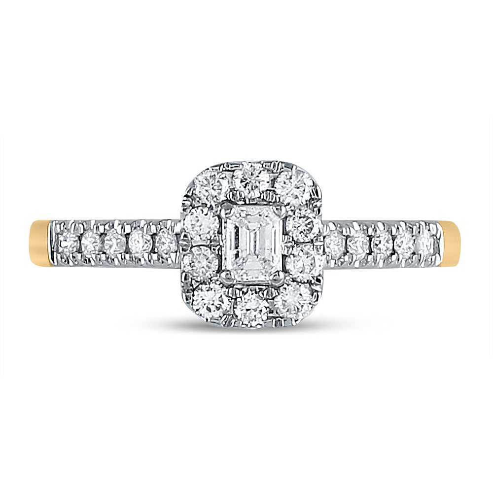 14K Yellow Or White Gold  Emerald Diamond Solitaire Bridal Wedding Engagement Ring 1/2 Cttw, Womens Size: 5-10