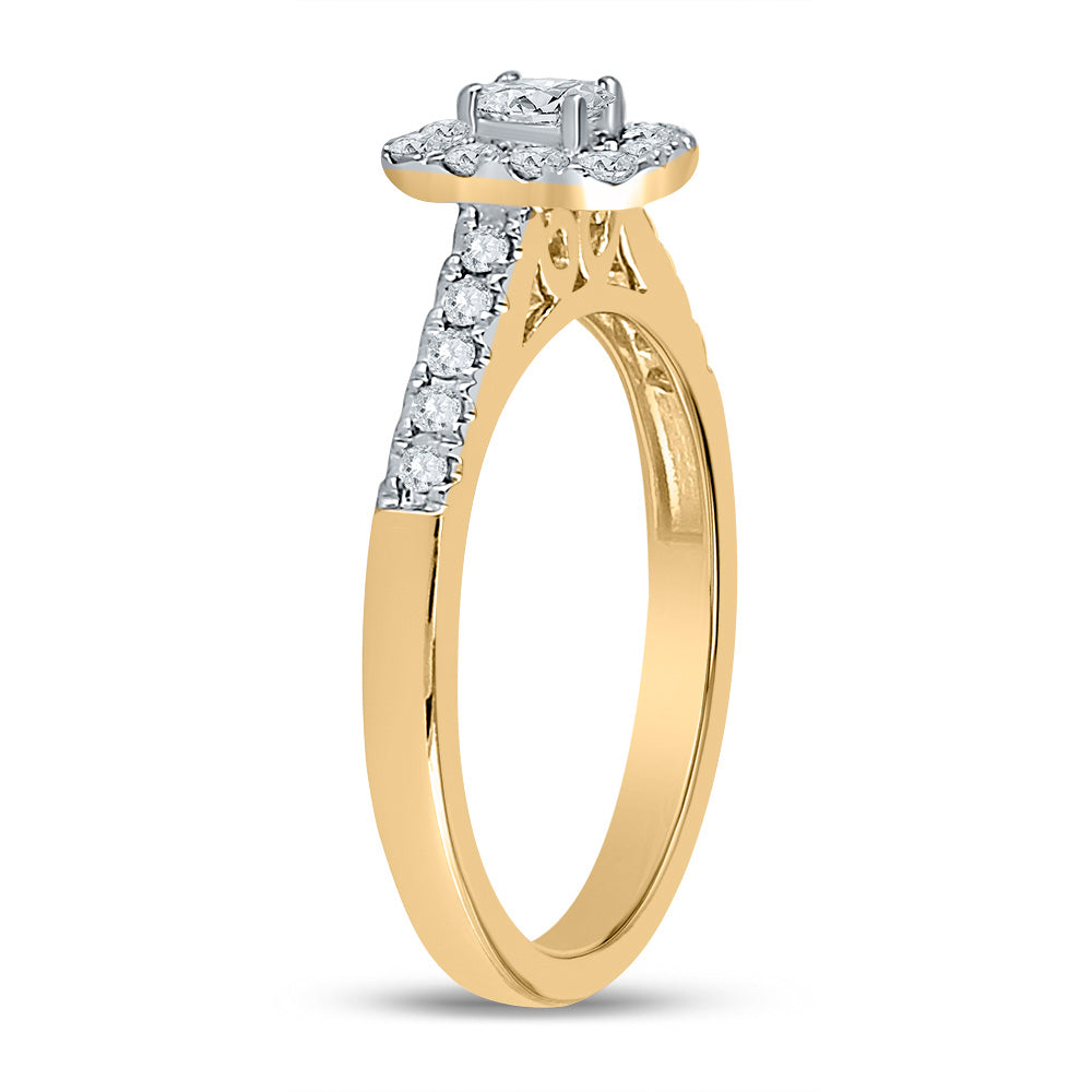 14K Yellow Or White Gold  Emerald Diamond Solitaire Bridal Wedding Engagement Ring 1/2 Cttw, Womens Size: 5-10