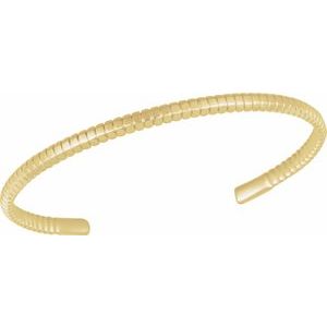14K Yellow Gold  Bangle Bracelet, Length: 7 In