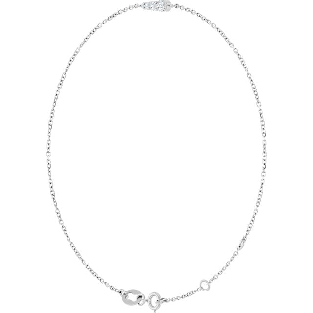 14K Yellow Or White Gold 4-Stone 2.5Mm  I1, G-H Polished / 1/10 Ctw Natural Diamond Graduated Bracelet