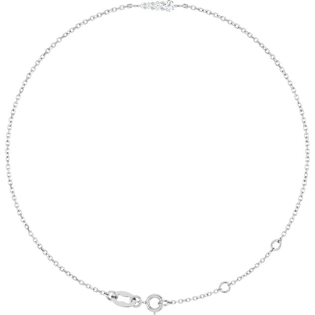 14K Yellow Or White Gold 4-Stone 2.5Mm  I1, G-H Polished / 1/10 Ctw Natural Diamond Graduated Bracelet