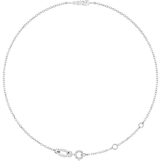 14K Yellow Or White Gold 4-Stone 2.5Mm  I1, G-H Polished / 1/10 Ctw Natural Diamond Graduated Bracelet