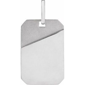 Sterling Silver 28 X 16 Mm Polished Engravable Dog Tag Pendant