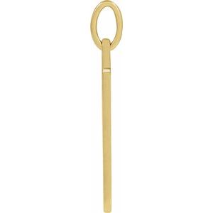 14K Yellow Gold 20.7 X 9.9 Mm Polished Cross Dog Tag Pendant
