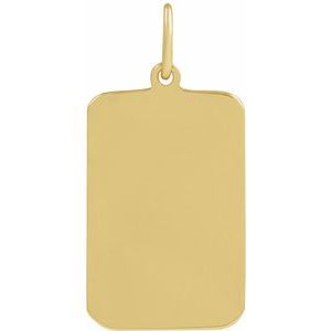 14K Yellow Gold 20.7 X 9.9 Mm Polished Cross Dog Tag Pendant