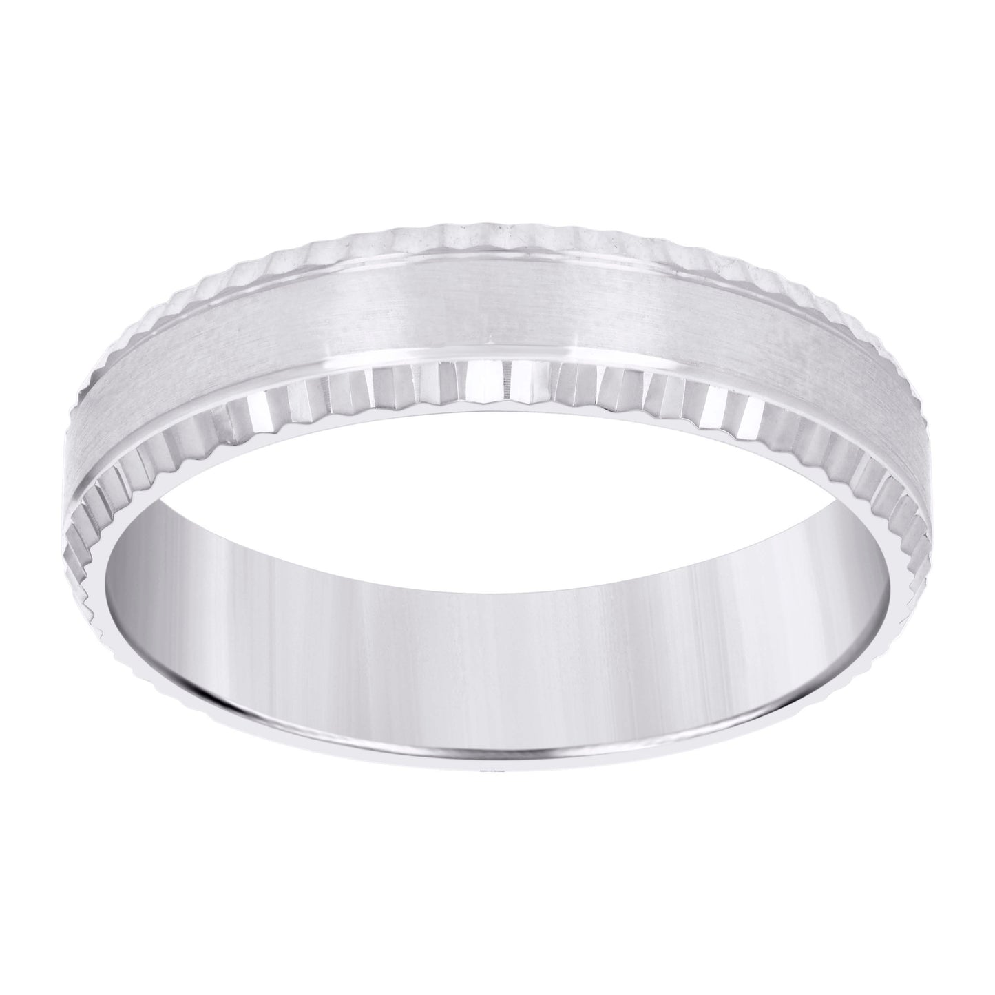 14K Yellow Or White Gold Mens 4mm Diamond-cut Bridal Anniversary Engagement Wedding Band Ring