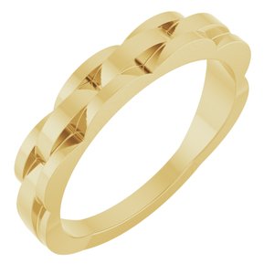 14K Yellow Gold Polished Chain Link Ring Size 7