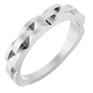Sterling Silver Polished Chain Link Ring Size 7