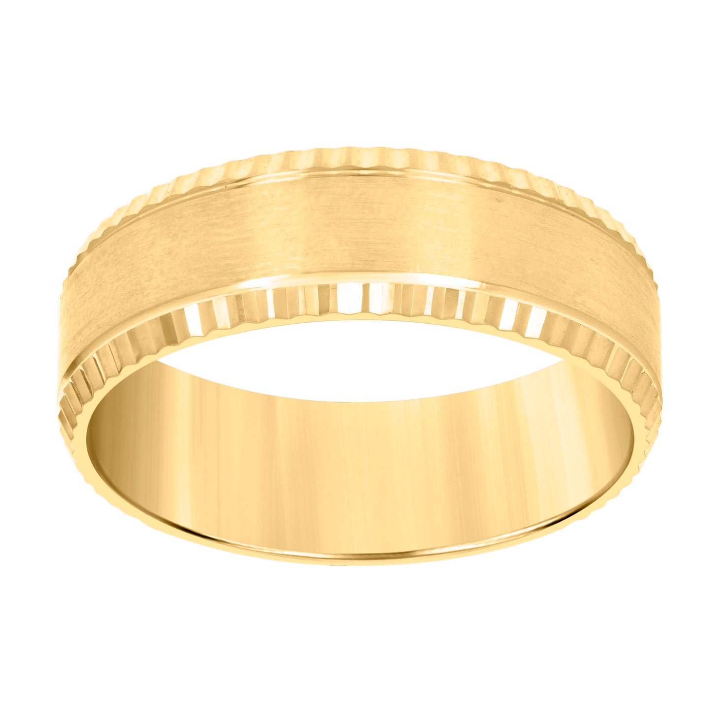 14K Yellow Or White Gold Mens 4mm Diamond-cut Bridal Anniversary Engagement Wedding Band Ring