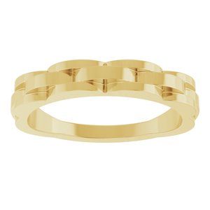 14K Yellow Gold Polished Chain Link Ring Size 7