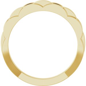 14K Yellow Gold Polished Chain Link Ring Size 7