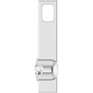 14K White Gold Round 3Mm G-H I1 1/10 Ct Natural Diamond Solitaire Bar Pendant