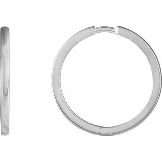 Sterling Silver 20 Mm 1.65 Mm Each Hinged Polished Hinged Hoop Earring