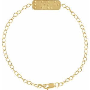 14K Yellow Gold 22.7 X 2.2 Mm 7 In Polished Love Braille Word Bracelet