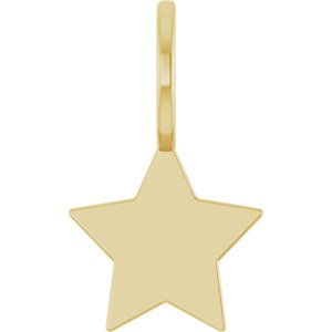 14K Yellow Gold 17.4 X 10.2 Mm Polished Engravable Star Pendant
