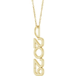 14K Yellow Gold 16-18 In Polished Vertical Necklace