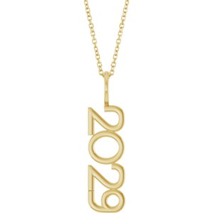 14K Yellow Gold 16-18 In Polished Vertical Necklace