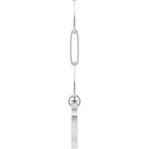 14K White Gold 14.6 X 13 Mm 16 In Polished Heart Charm Necklace