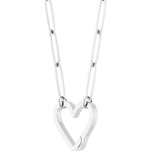 14K White Gold 14.6 X 13 Mm 18 In Polished Heart Charm Necklace